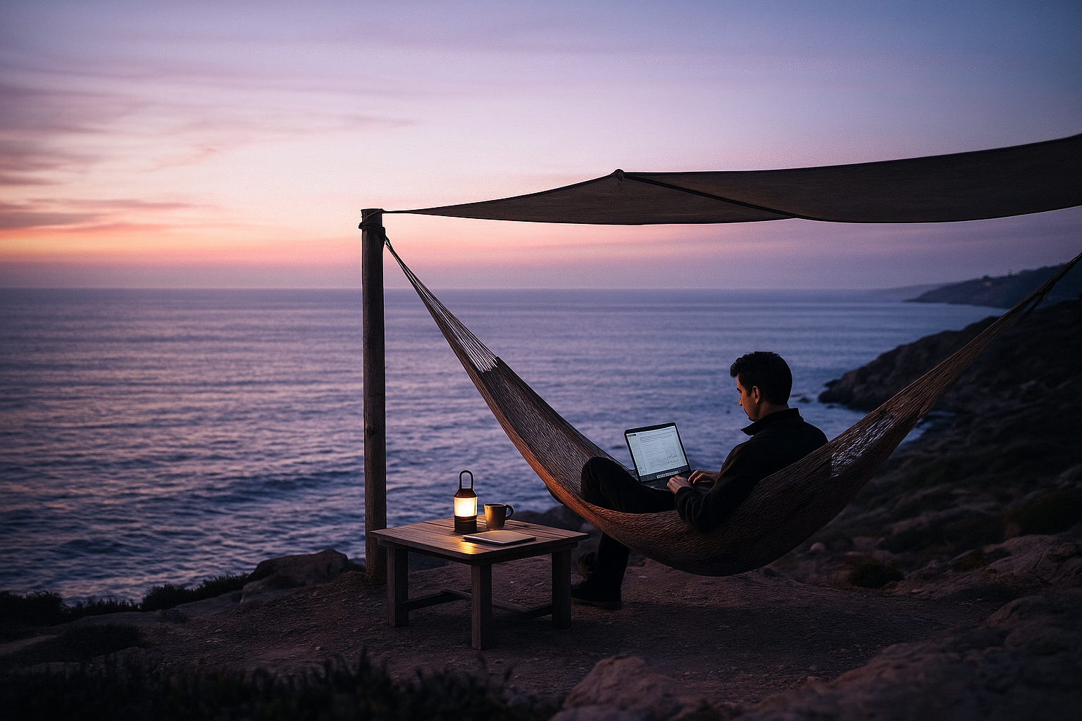 Founder working on laptop